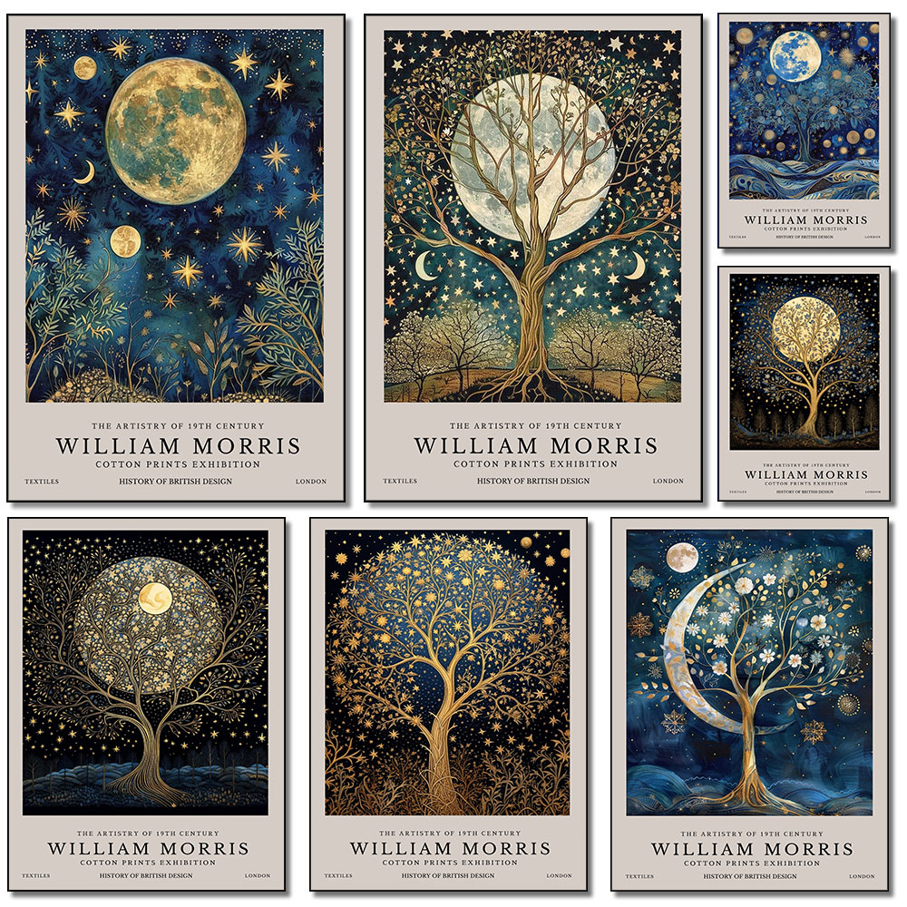 Retro William Morris Moon and  - Resin Art Studio recension och pris